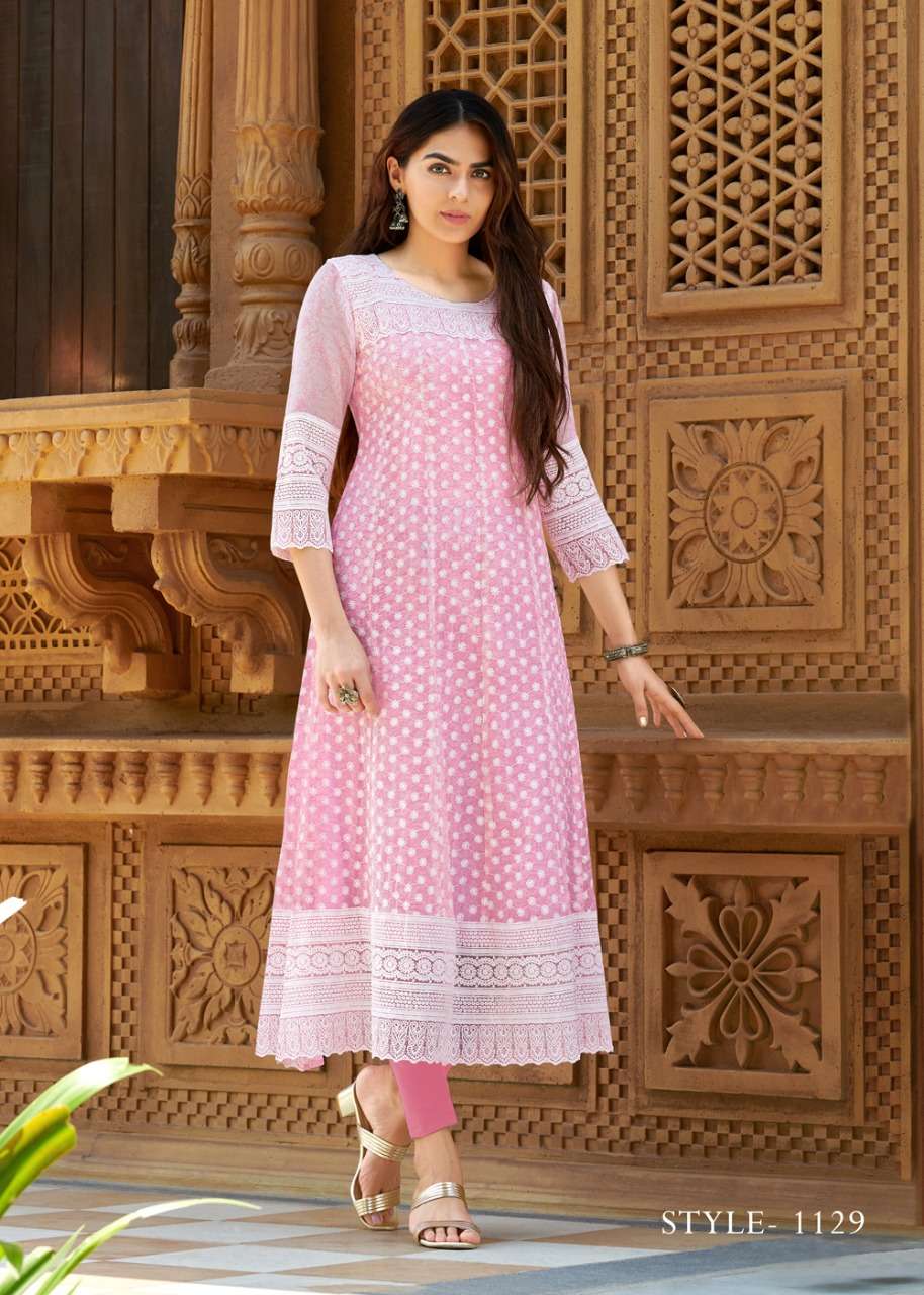 S3forever-eliza-fabric-georgette- Heay -Carzy Print-front Work Anarkali-long-gown-kurti-1129